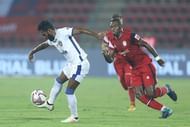 Vineeth looked tired during the second half (Image Courtesy: ISL)